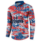 Newcastle Knights Rugby Button Sweatshirt Graffiti Typography Urban Camo Abstract Street Style