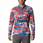 Newcastle Knights Rugby Button Sweatshirt Graffiti Typography Urban Camo Abstract Street Style