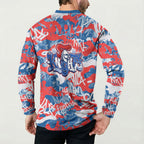 Newcastle Knights Rugby Button Sweatshirt Graffiti Typography Urban Camo Abstract Street Style
