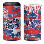 Newcastle Knights Rugby 4 in 1 Can Cooler Tumbler Graffiti Typography Urban Camo Abstract Street Style