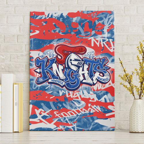 Newcastle Knights Rugby Canvas Wall Art Graffiti Typography Urban Camo Abstract Street Style