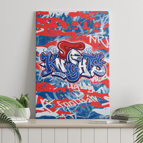 Newcastle Knights Rugby Canvas Wall Art Graffiti Typography Urban Camo Abstract Street Style