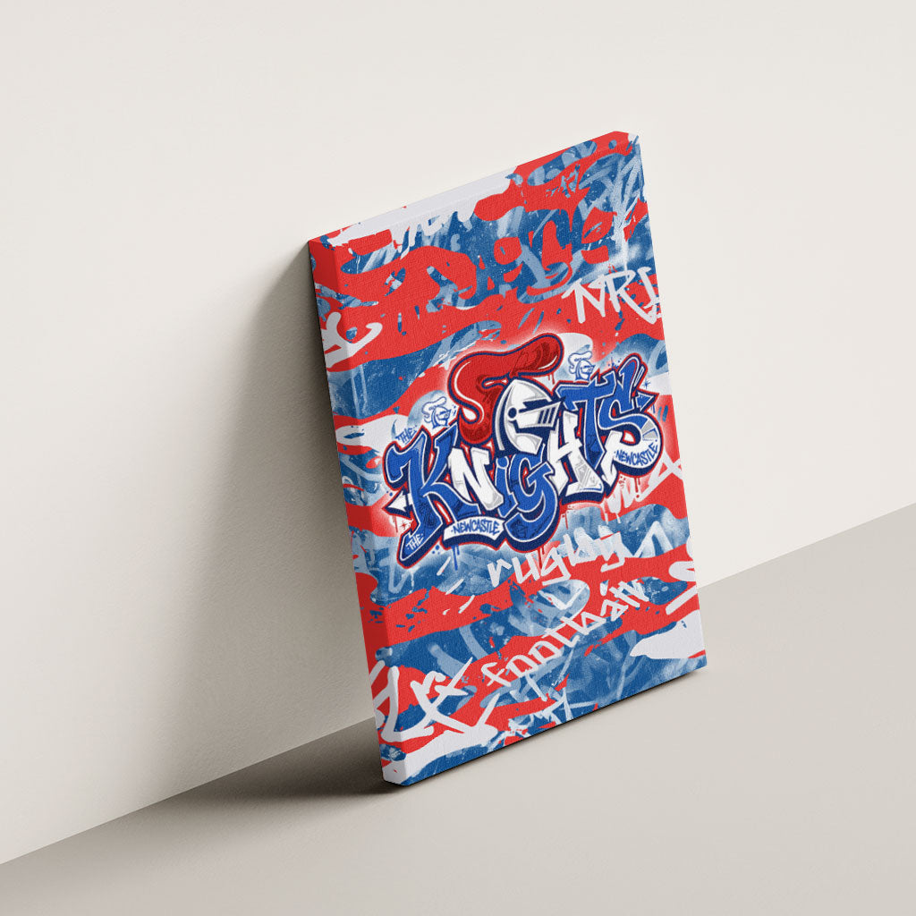 Newcastle Knights Rugby Canvas Wall Art Graffiti Typography Urban Camo Abstract Street Style