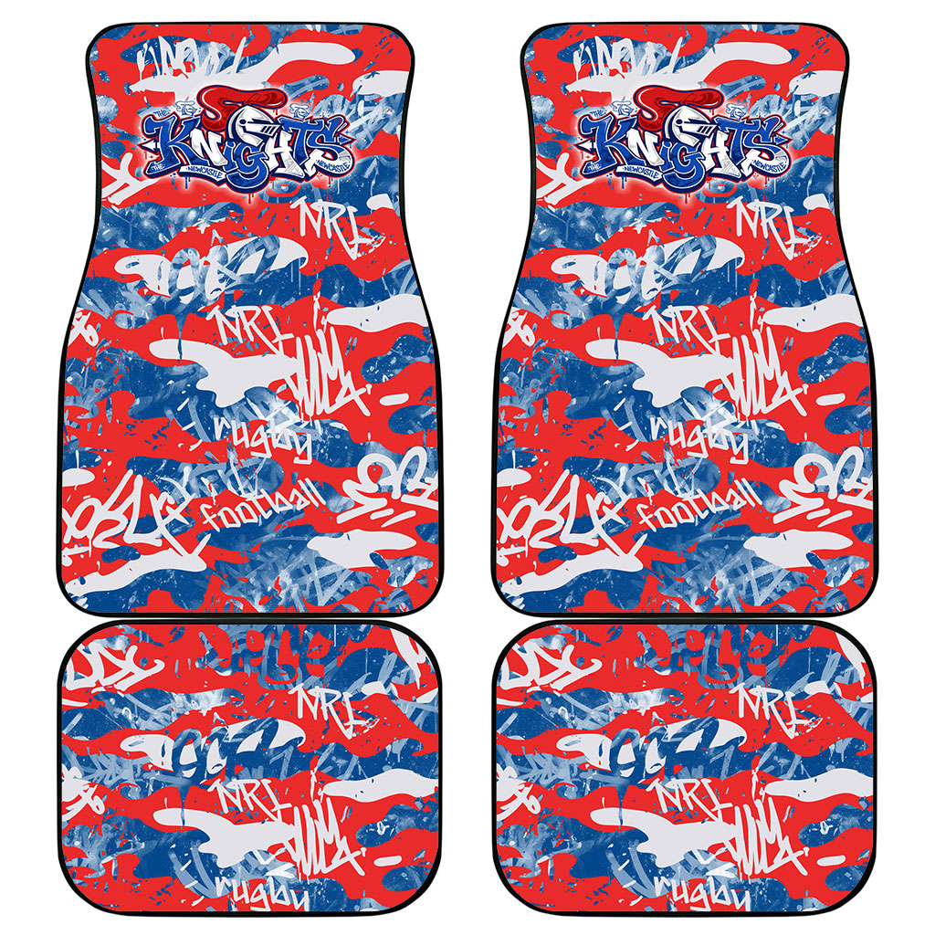 Newcastle Knights Rugby Car Mats Graffiti Typography Urban Camo Abstract Street Style