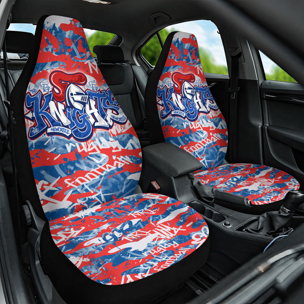 Newcastle Knights Rugby Car Seat Cover Graffiti Typography Urban Camo Abstract Street Style