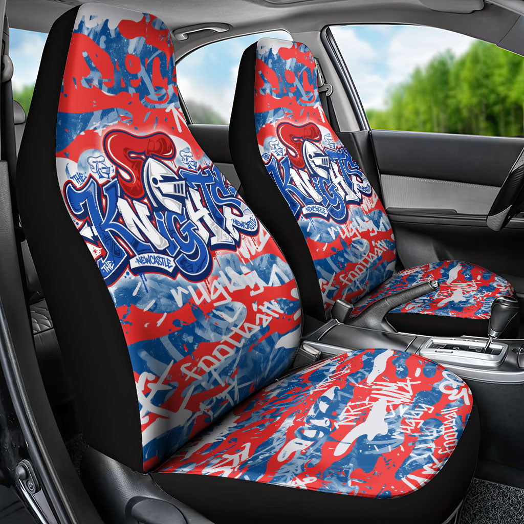 Newcastle Knights Rugby Car Seat Cover Graffiti Typography Urban Camo Abstract Street Style