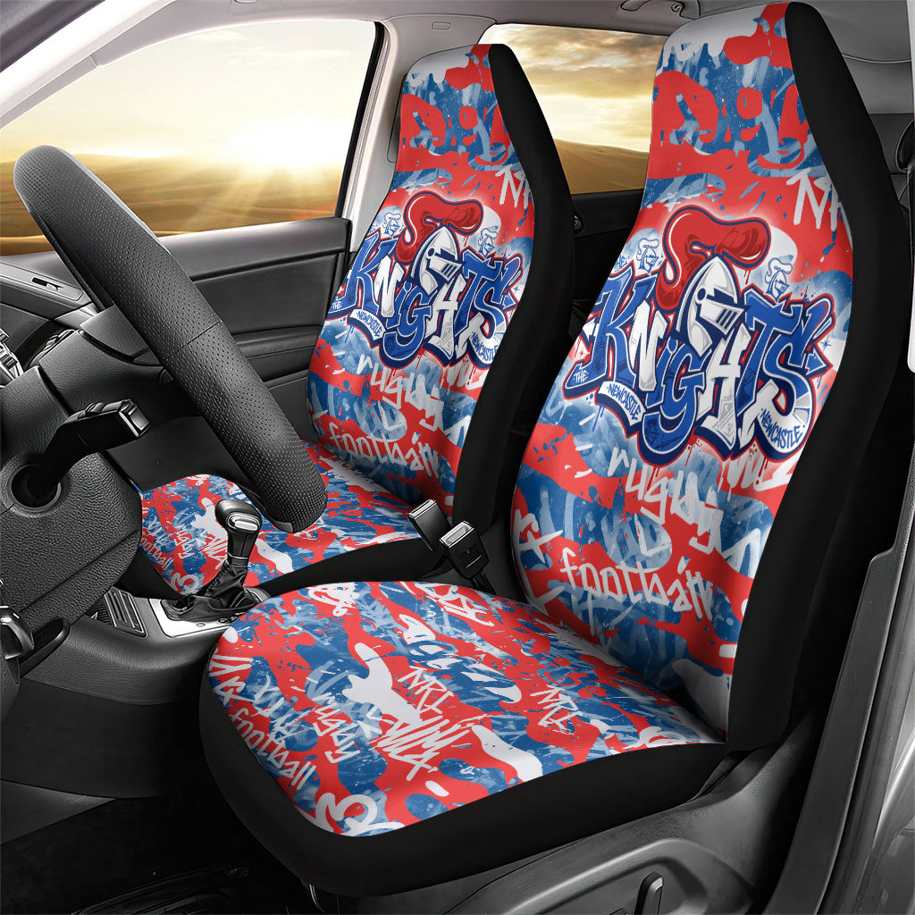 Newcastle Knights Rugby Car Seat Cover Graffiti Typography Urban Camo Abstract Street Style
