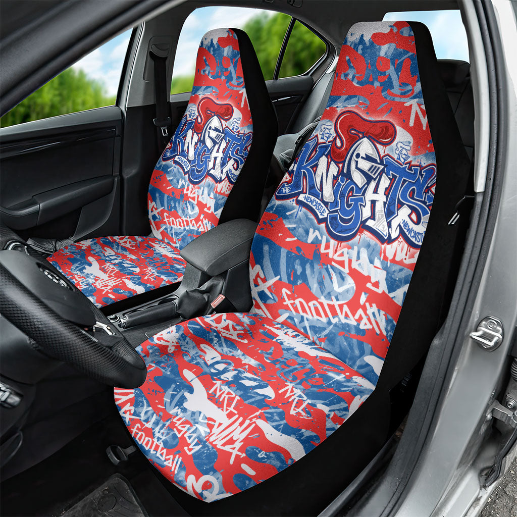 Newcastle Knights Rugby Car Seat Cover Graffiti Typography Urban Camo Abstract Street Style