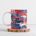 Newcastle Knights Rugby Ceramic Mug Graffiti Typography Urban Camo Abstract Street Style