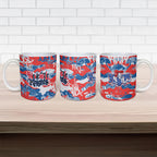 Newcastle Knights Rugby Ceramic Mug Graffiti Typography Urban Camo Abstract Street Style