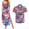 Newcastle Knights Rugby Couples Matching Summer Maxi Dress and Hawaiian Shirt Graffiti Typography Urban Camo Abstract Street Style