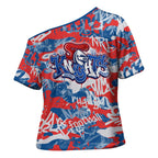 Newcastle Knights Rugby Cross Shoulder Shirt Graffiti Typography Urban Camo Abstract Street Style