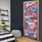 Newcastle Knights Rugby Door Cover Graffiti Typography Urban Camo Abstract Street Style