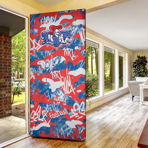 Newcastle Knights Rugby Door Cover Graffiti Typography Urban Camo Abstract Street Style