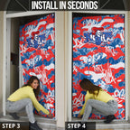 Newcastle Knights Rugby Door Cover Graffiti Typography Urban Camo Abstract Street Style