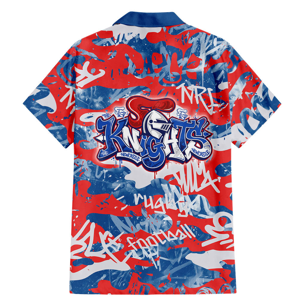 Newcastle Knights Rugby Family Matching Mermaid Dress and Hawaiian Shirt Graffiti Typography Urban Camo Abstract Street Style