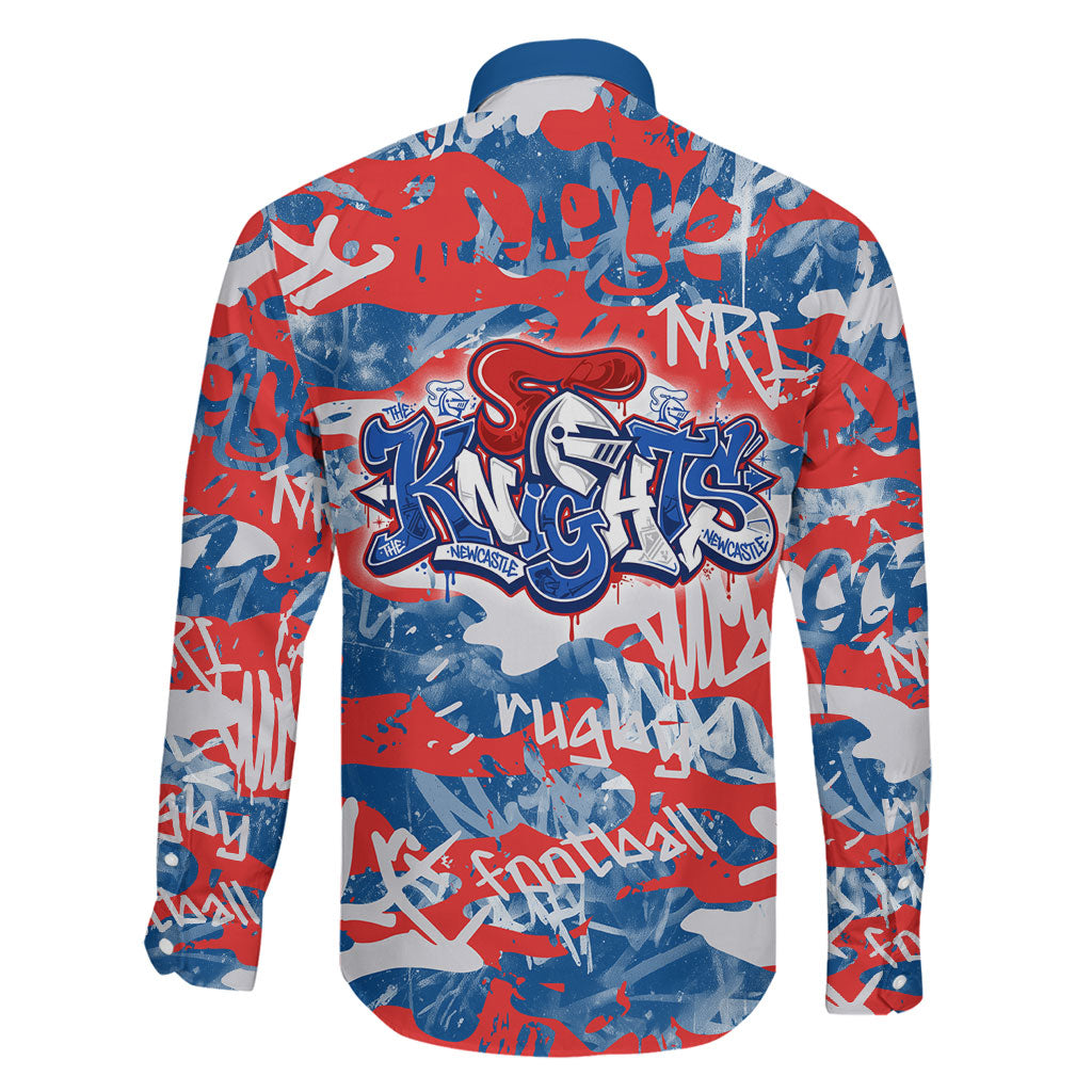 Newcastle Knights Rugby Family Matching Mermaid Dress and Hawaiian Shirt Graffiti Typography Urban Camo Abstract Street Style