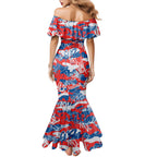 Newcastle Knights Rugby Family Matching Mermaid Dress and Hawaiian Shirt Graffiti Typography Urban Camo Abstract Street Style