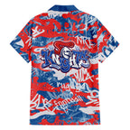 Newcastle Knights Rugby Family Matching Off Shoulder Maxi Dress and Hawaiian Shirt Graffiti Typography Urban Camo Abstract Street Style
