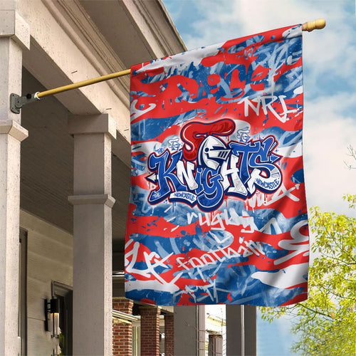 Newcastle Knights Rugby Garden Flag Graffiti Typography Urban Camo Abstract Street Style