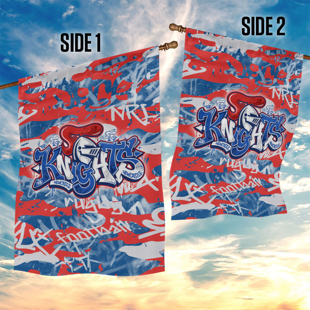 Newcastle Knights Rugby Garden Flag Graffiti Typography Urban Camo Abstract Street Style