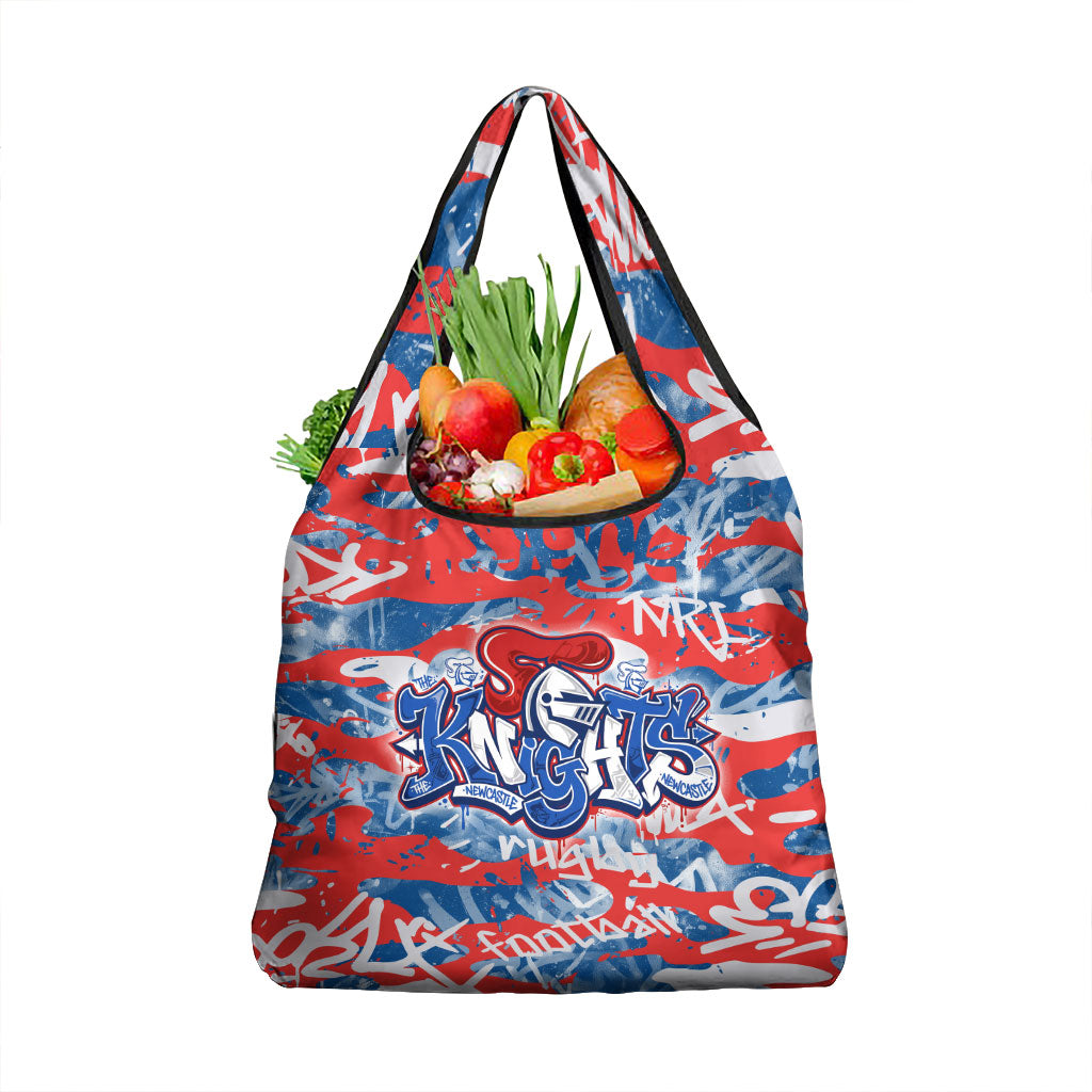 Newcastle Knights Rugby Grocery Bag Graffiti Typography Urban Camo Abstract Street Style