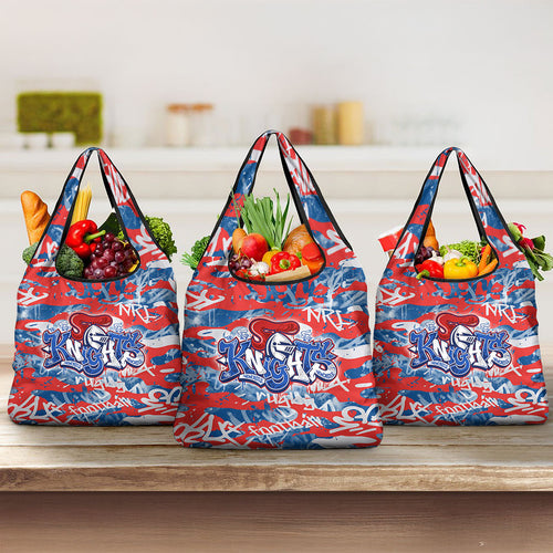 Newcastle Knights Rugby Grocery Bag Graffiti Typography Urban Camo Abstract Street Style