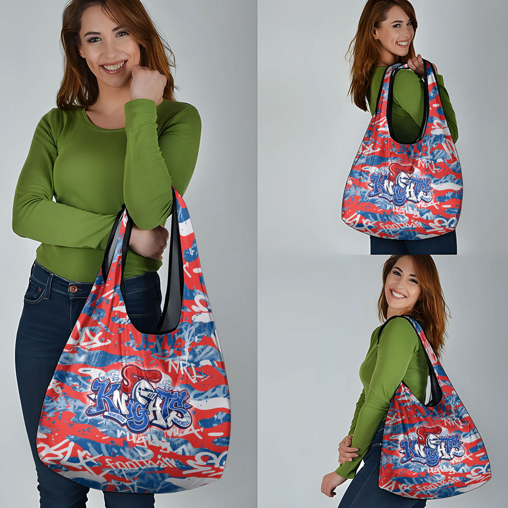 Newcastle Knights Rugby Grocery Bag Graffiti Typography Urban Camo Abstract Street Style