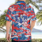 Newcastle Knights Rugby Hawaiian Shirt Graffiti Typography Urban Camo Abstract Street Style