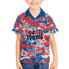 Newcastle Knights Rugby Hawaiian Shirt Graffiti Typography Urban Camo Abstract Street Style