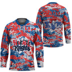Newcastle Knights Rugby Hockey Jersey Graffiti Typography Urban Camo Abstract Street Style