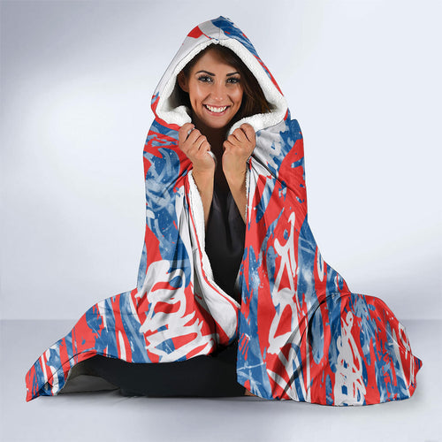 Newcastle Knights Rugby Hooded Blanket Graffiti Typography Urban Camo Abstract Street Style
