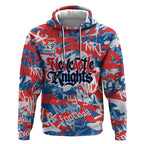Newcastle Knights Rugby Hoodie Graffiti Typography Urban Camo Abstract Street Style