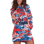 Newcastle Knights Rugby Hoodie Dress Graffiti Typography Urban Camo Abstract Street Style