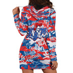 Newcastle Knights Rugby Hoodie Dress Graffiti Typography Urban Camo Abstract Street Style