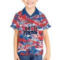 Newcastle Knights Rugby Kid Hawaiian Shirt Graffiti Typography Urban Camo Abstract Street Style