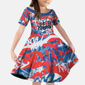 Newcastle Knights Rugby Kid Short Sleeve Dress Graffiti Typography Urban Camo Abstract Street Style