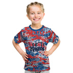 Newcastle Knights Rugby Kid T Shirt Graffiti Typography Urban Camo Abstract Street Style