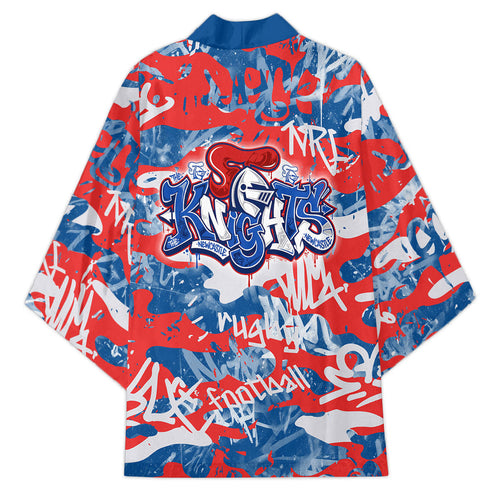 Newcastle Knights Rugby Kimono Graffiti Typography Urban Camo Abstract Street Style