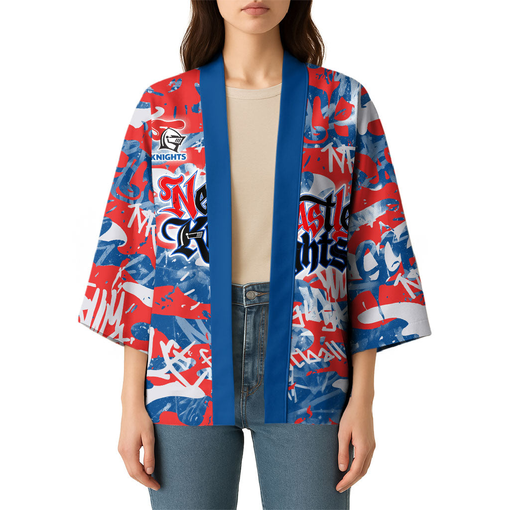 Newcastle Knights Rugby Kimono Graffiti Typography Urban Camo Abstract Street Style
