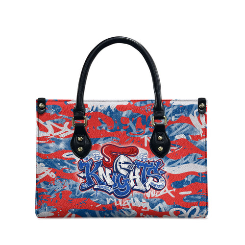 Newcastle Knights Rugby Leather Bag Graffiti Typography Urban Camo Abstract Street Style