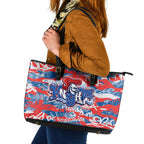 Newcastle Knights Rugby Leather Tote Bag Graffiti Typography Urban Camo Abstract Street Style