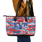 Newcastle Knights Rugby Leather Tote Bag Graffiti Typography Urban Camo Abstract Street Style