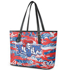 Newcastle Knights Rugby Leather Tote Bag Graffiti Typography Urban Camo Abstract Street Style
