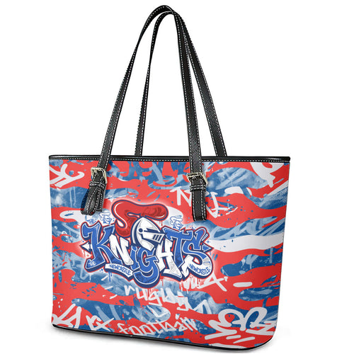 Newcastle Knights Rugby Leather Tote Bag Graffiti Typography Urban Camo Abstract Street Style
