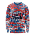 Newcastle Knights Rugby Long Sleeve Shirt Graffiti Typography Urban Camo Abstract Street Style