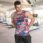 Newcastle Knights Rugby Men Tank Top Graffiti Typography Urban Camo Abstract Street Style