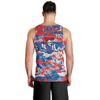 Newcastle Knights Rugby Men Tank Top Graffiti Typography Urban Camo Abstract Street Style