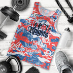 Newcastle Knights Rugby Men Tank Top Graffiti Typography Urban Camo Abstract Street Style