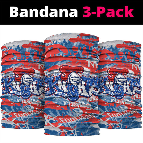 Newcastle Knights Rugby Neck Gaiter Graffiti Typography Urban Camo Abstract Street Style